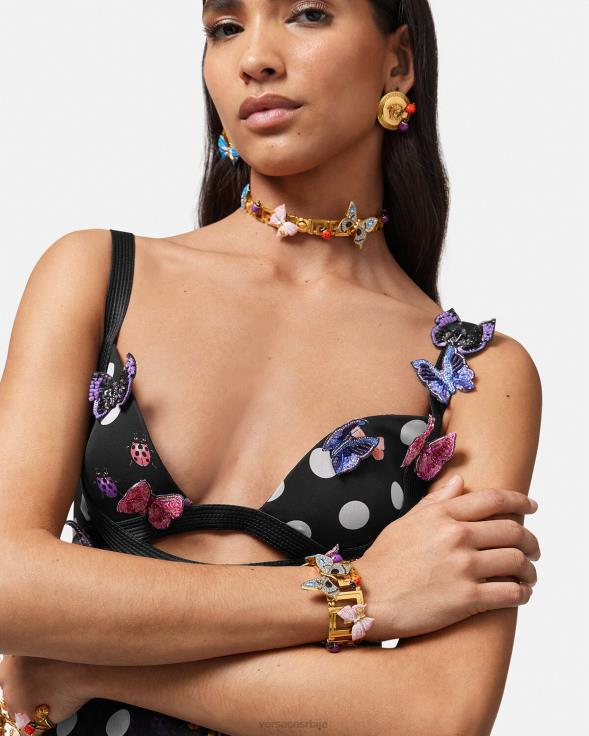 Жене Versace злато кристална наруквица са лептирима Прибор 2DJLH718