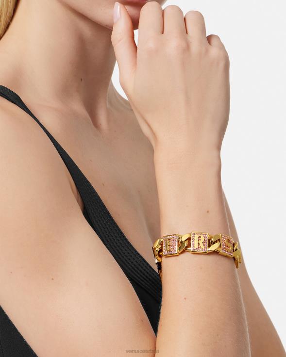 Жене Versace розе и златне наруквица од кристалних плочица Прибор 2DJLH738