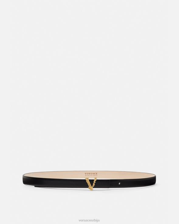 Жене Versace црн виртус танки кожни каиш Прибор 2DJLH540