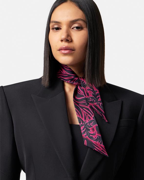 Жене Versace фуксија и штампа свилени шал од орхидеје бароко Прибор 2DJLH922