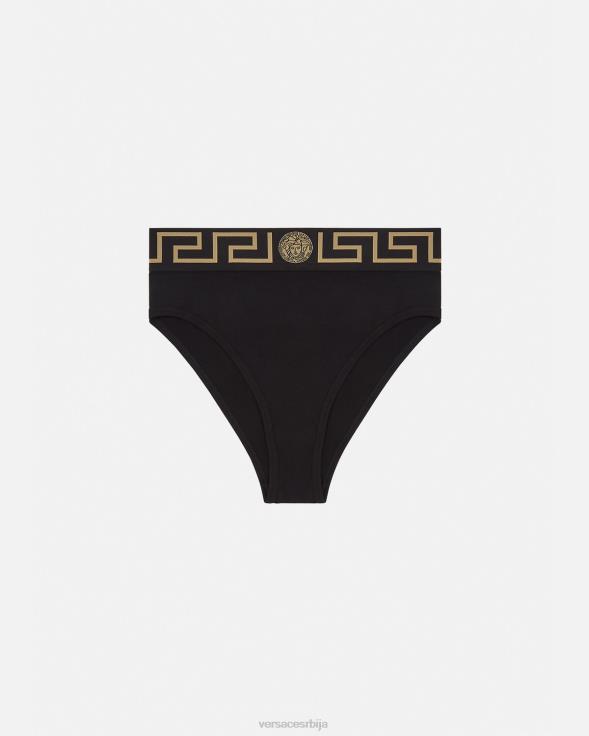 Жене Versace црн греца бордер високе гаћице доњи веш и одећа за плажу 2DJLH1055