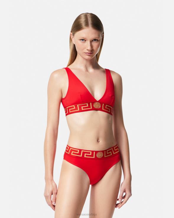 Жене Versace црвена греца бордер бикини горњи део доњи веш и одећа за плажу 2DJLH1151