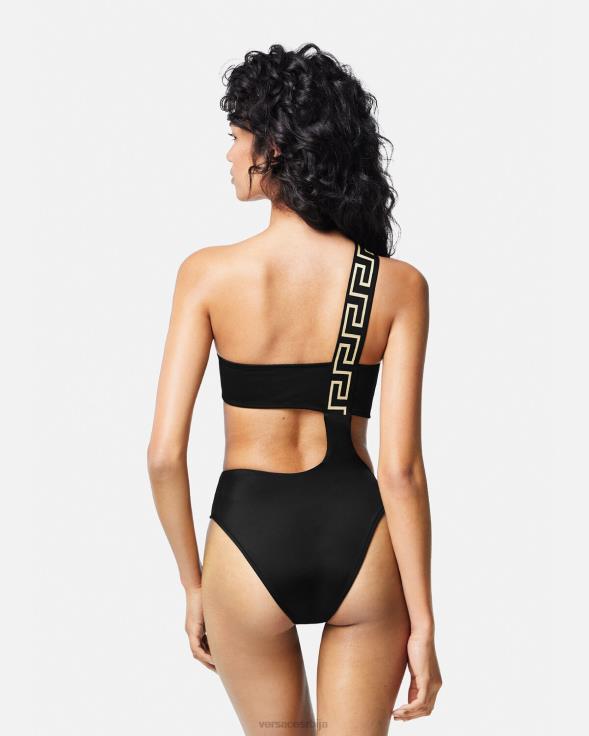 Жене Versace црн греца борд једноделни купаћи костим доњи веш и одећа за плажу 2DJLH1161