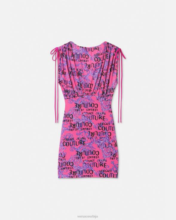 Жене Versace фуксија лого цоутуре мини хаљина одећу 2DJLH2188