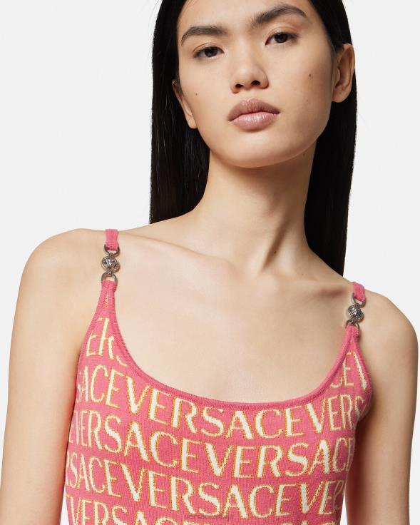 Жене Versace розе и беле плетена миди хаљина одећу 2DJLH24