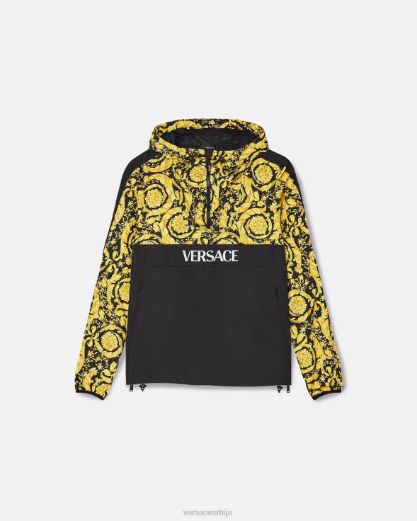 Жене Versace црн јакна од ветровке бароко одећу 2DJLH239