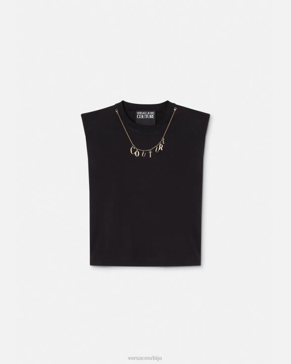 Жене Versace црн цхармс мајица без рукава одећу 2DJLH2199
