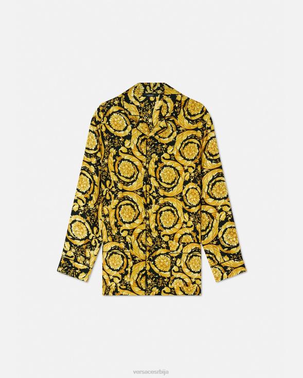Жене Versace принт свилена пиџама кошуља са бароко принтом доњи веш и одећа за плажу 2DJLH1027