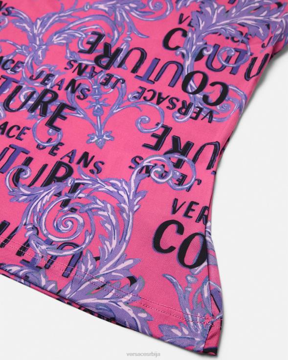 Жене Versace фуксија лого цоутуре топ на једно раме одећу 2DJLH2204