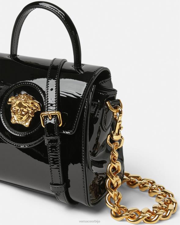 Жене Versace црн ла медуса мала торбица торбе 2DJLH361