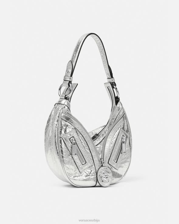 Жене Versace сива поновите металну малу скитницу торбе 2DJLH280