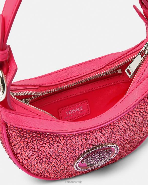 Жене Versace фуксија кристално понављање мини хобо торба торбе 2DJLH291