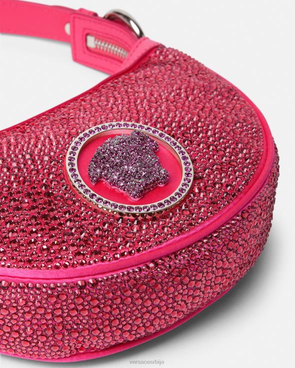 Жене Versace фуксија кристално понављање мини хобо торба торбе 2DJLH291