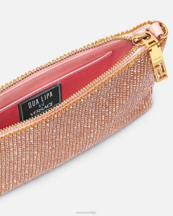 Жене Versace розе квачило од кристалне металне мреже торбе 2DJLH381