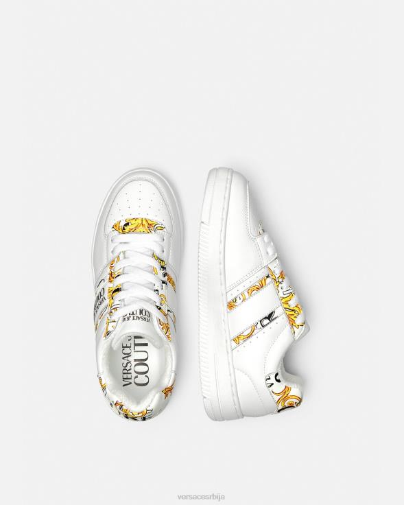 Жене Versace златно и бело лого брусх цоутуре меиса патике ципела 2DJLH2295
