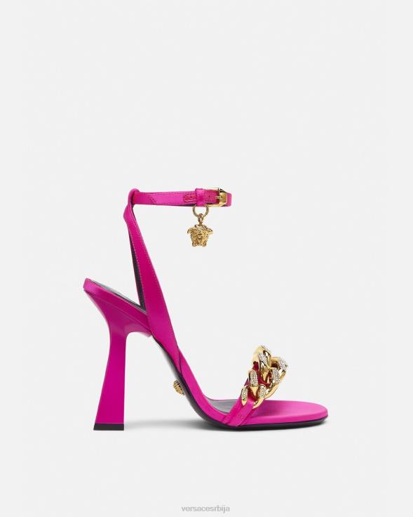 Жене Versace фуксија сандале са високом потпетицом са ланцем медуса ципела 2DJLH462