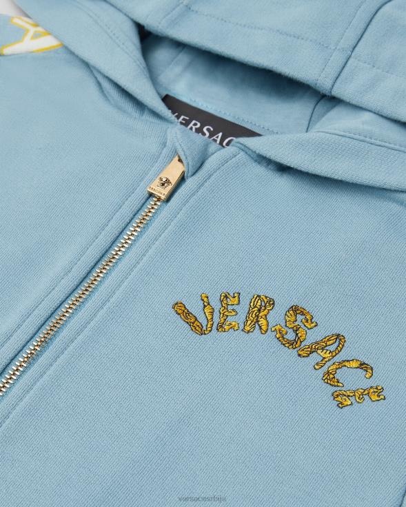 деца Versace светло плава дуксерица са капуљачом одећу 2DJLH2083