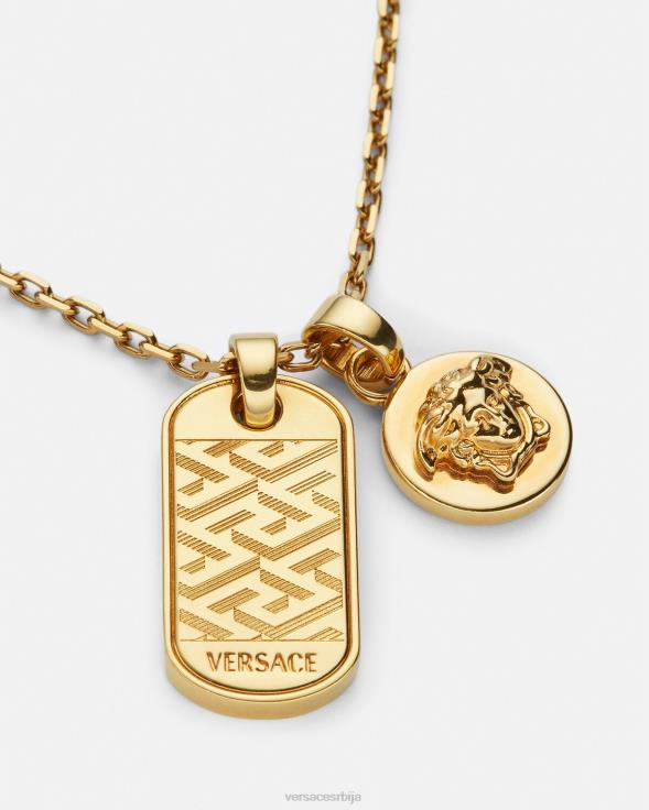 мушкарци Versace злато ла греца таг огрлица Прибор 2DJLH1688