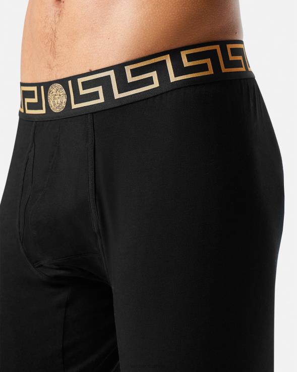 мушкарци Versace црн греца бордер дуго доње рубље доњи веш и одећа за плажу 2DJLH1760
