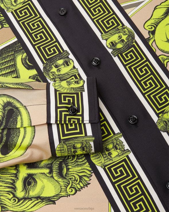 мушкарци Versace принт ле масцхере свилена кошуља одећу 2DJLH1306