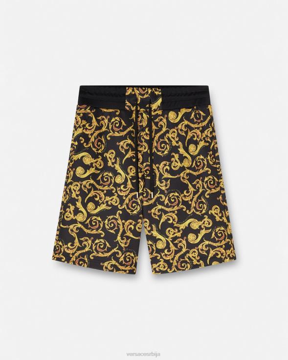 мушкарци Versace црно злато скетцх цоутуре шортс одећу 2DJLH2382