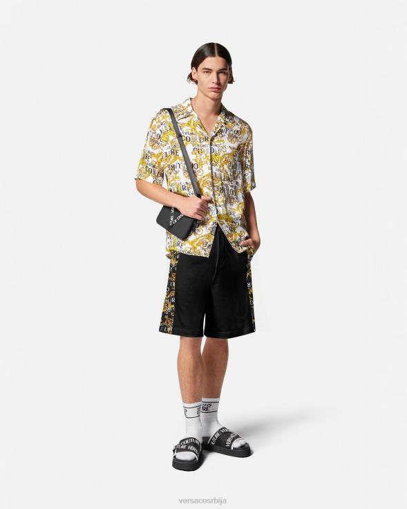 мушкарци Versace црно злато лого цоутуре дукс шортс одећу 2DJLH2422