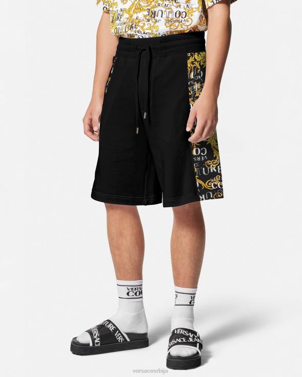 мушкарци Versace црно злато лого цоутуре дукс шортс одећу 2DJLH2422