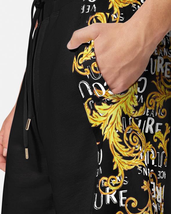 мушкарци Versace црно злато лого цоутуре дукс шортс одећу 2DJLH2422