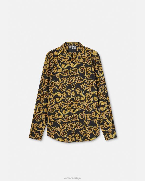 мушкарци Versace црно злато скица цоутуре кошуље одећу 2DJLH2376