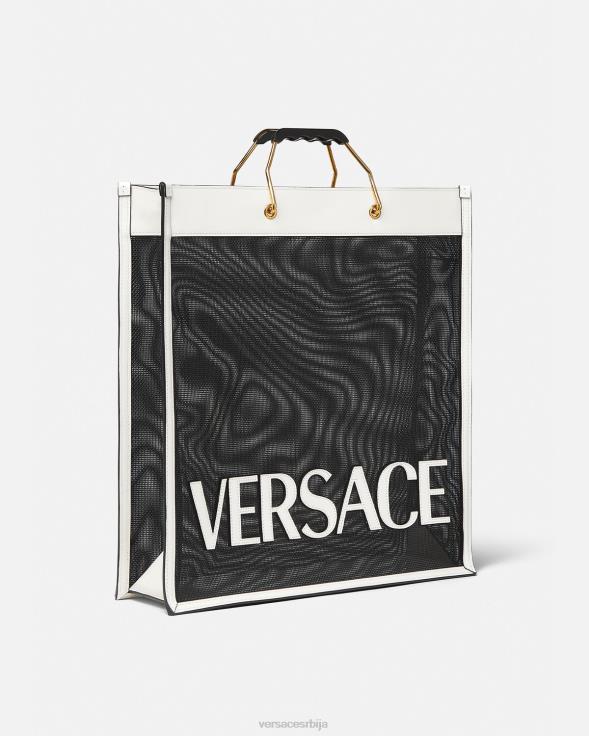мушкарци Versace црно бели схоппер тоте баг торбе 2DJLH1508
